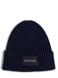 Tommy Hilfiger Czapka męska Mężczyźni Bawełna niebieski jednolity, ONE SIZE - Czapki męskie - miniaturka - grafika 1