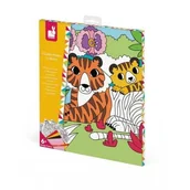 Zabawki kreatywne - Janod zestaw kreatywny Aksamitne karty Tropikalna dżungla - miniaturka - grafika 1