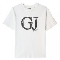 Koszulki sportowe damskie - Damski t-shirt z nadrukiem Guess Sara - biały - GUESS - miniaturka - grafika 1