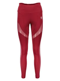 adidas Legginsy sportowe "Adicolor Trefoil" w kolorze czerwonym - Spodnie sportowe damskie - miniaturka - grafika 1