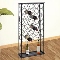 Stojaki na wino - vidaXL vidaXL Metalowy stojak na wino 28 butelek z podstawą - miniaturka - grafika 1