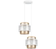 Lampy sufitowe - Żyrandol na lince GABI 2xE27/60W/230V złoty/biały śr. 30 cm - miniaturka - grafika 1