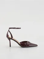 Czółenka - Reserved - Czółenka z paskami - bordowy - miniaturka - grafika 1