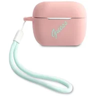 Akcesoria do słuchawek - Guess GUACAPLSVSPG AirPods Pro cover różowo zielony/pink green Silicone Vintage - miniaturka - grafika 1