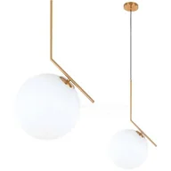 Lampy sufitowe - Italux Lampa wisząca Mondo MDE649 1 mosiądz biały MDE649/1 - miniaturka - grafika 1