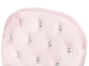 Fotel biurowy, krzesło biurowe Krzesło biurowe regulowane welurowe różowe z kryształkami PRINCESS - Fotele i krzesła biurowe - miniaturka - grafika 8