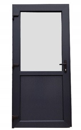 Drzwi zewnętrzne PCV sklepowe 100/200 antracyt