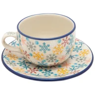 Filiżanki - Filiżanka Do Herbaty Kawy 200 Ml Ze Spodkiem - Ceramika Artystyczna Bolesławiec - miniaturka - grafika 1