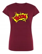 Koszulki i topy damskie - T-Shirt damski kolorowy nadruk BOOM r.XL - miniaturka - grafika 1