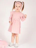 Body dla niemowląt - Dziewczęce sukienko-body długi rękaw beżowe Nickol,r.68 - miniaturka - grafika 1