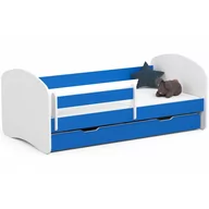 Łóżka dla dzieci i młodzieży - Łóżko dziecięce 160x80 SMILE z materacem i szufladą niebieskie - miniaturka - grafika 1