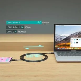 Choetech kabel przewód szybkie ładowanie USB Typ C - USB Typ C 3.1 Gen 2 100W Power Delivery 2m czarny (XCC-1007) - Kable USB - miniaturka - grafika 4