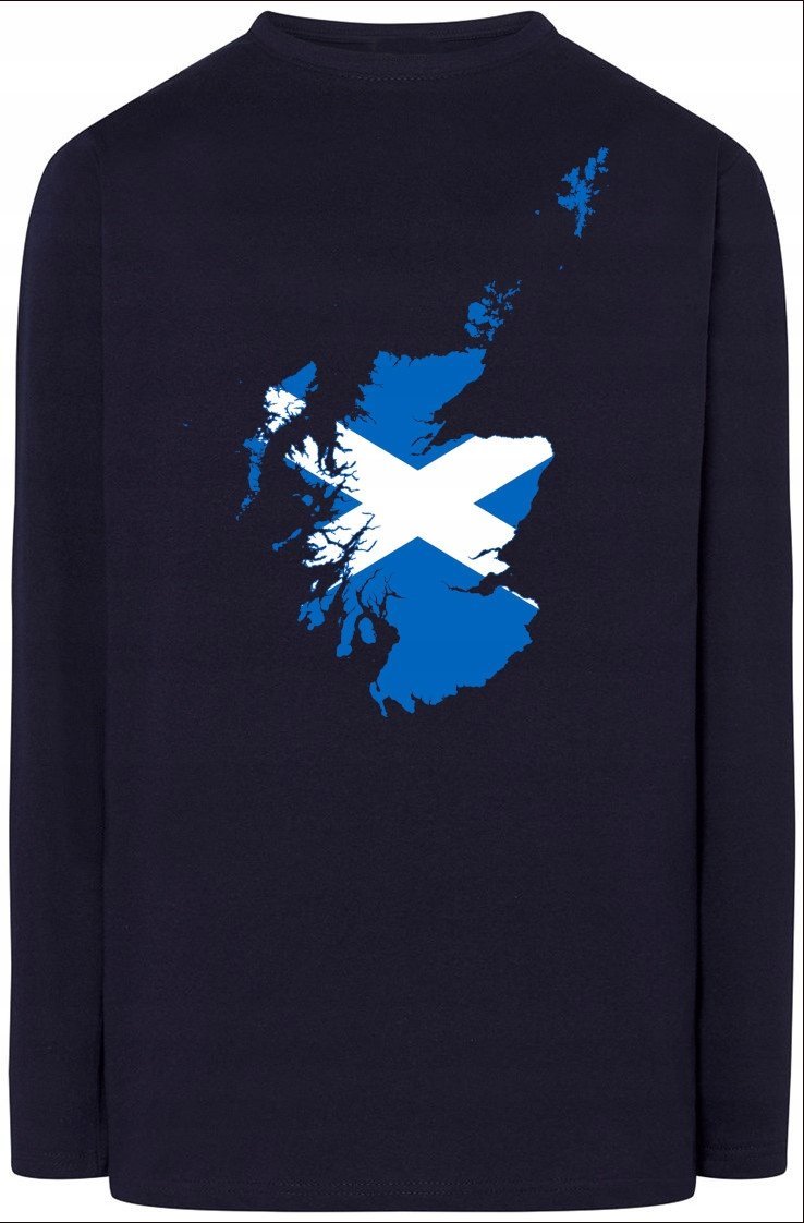 Szkocja Męska Modna Bluza Longsleeve Nadruk R.M