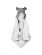 Koce i narzuty dla dzieci - Bonjour Cherie kocyk bambusowy do fotelika samochodowego 90/90 Misie Minky dapple gray - miniaturka - grafika 1