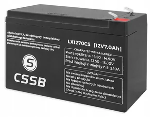 Akumulator żelowy 12V/7.0Ah CB-16023 - Baterie do zasilaczy awaryjnych UPS - miniaturka - grafika 1