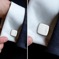 Spinki do mankietów i krawatów - Ślubne spinki do mankietów z inicjałami i datą na ślub lub rocznicę - miniaturka - grafika 1