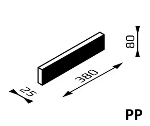 Płytka elewacyjna Piano PP 38x2,5x8 kolor czarny / Joniec - Ogrodzenia - miniaturka - grafika 1