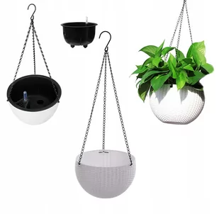 Doniczka okrągła wisząca wkład wskaźnik wody - Donice - miniaturka - grafika 1