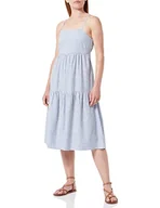 Sukienki - VERO MODA Damska sukienka Vmjily Sl Calf WVN Casual, Głębokie ultramaryny/paski: śnieżnobiały, L - miniaturka - grafika 1