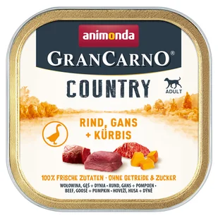 Animonda GranCarno Adult Country, 22 x 150 g - Wołowina, gęś i dynia - Mokra karma dla psów Animonda GranCarno Adult Country, 22 x 150 g - Wołowina, gęś i dynia - Mokra karma dla psów - miniaturka - grafika 1
