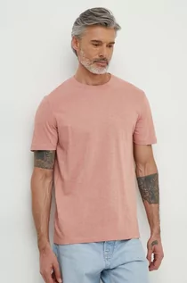 Koszulki męskie - Boss Orange t-shirt bawełniany męski kolor różowy gładki - grafika 1