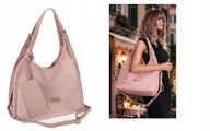 Torebki damskie - Torebka Damska Listonoszka Worek Shopper Torba na Ramię CC6693 Różowa - miniaturka - grafika 1