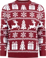 Swetry damskie - Brzydki świąteczny sweter damski i męski "Cosy Christmas Bordeaux Red" Rozmiar XXXL - miniaturka - grafika 1