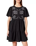 Sukienki - ONLY Damska sukienka Onlkim S/S Dress Wvn, czarny/szczegóły: biały Embrodery, M - miniaturka - grafika 1