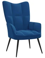 Fotele - Niebieski pikowany fotel wypoczynkowy W0-D84 - miniaturka - grafika 1