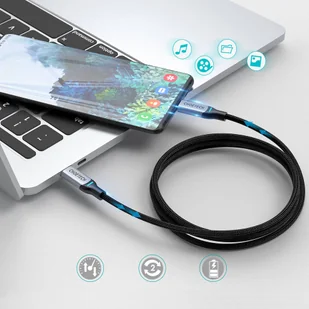 Choetech 2x kabel przewód USB Typ C - USB Typ C Power Delivery 100W 5A 1,8m czarny (MIX00073) - Kable USB - miniaturka - grafika 3