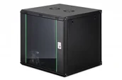 Szafy rack - Szafa Digitus Szafa sieciowa wisząca jednosekcyjna Dynamic 19" 12U, 600x600, szklane drzwi, czarny, niezmontowana, 60kg DN-37111 - miniaturka - grafika 1
