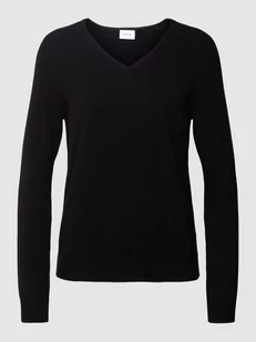 Sweter z dzianiny z dekoltem w serek model ‘Viril’ - Swetry damskie - miniaturka - grafika 1