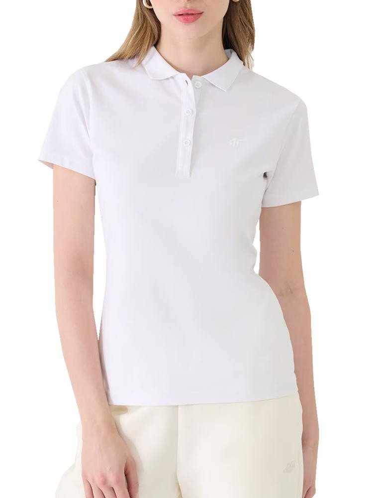 Koszulka damska polo 4FWMM00TPTSF514 - biała XS