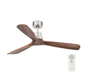 Wentylatory sufitowe - FARO 33370DC - Wentylator sufitowy LANTAU orzech/matowy chrom + pilot - miniaturka - grafika 1