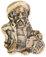 Figurki dekoracyjne - FIGURKA ŻYD Z MONETĄ kolor stare złoto artystyczne feng shui (aj2014) - miniaturka - grafika 1