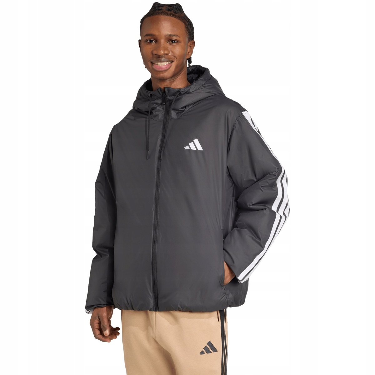 Kurtka męska adidas Essentials Climawarm 3-Stripes Insulated Hooded czarna