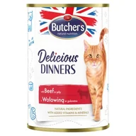 Mokra karma dla kotów - Butcher's Delicious Dinners kawałki w galaretce 24 x 400 g Z wołowiną - miniaturka - grafika 1