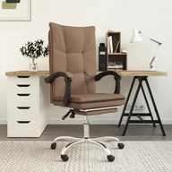 Leżaki ogrodowe - Rozkładany fotel biurowy, brązowy, obity tkaniną - miniaturka - grafika 1