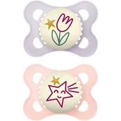 Smoczki uspokajające - MAM Original Night 0m+ smoczek Purple/ Pink 2 szt. - miniaturka - grafika 1