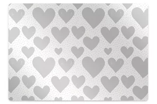 Mata pod fotel biurowy Szare serca 140x100 cm - Podnóżki, podpórki, podkładki - miniaturka - grafika 1