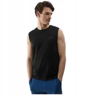 Koszulki męskie - Koszulka męska tank top bez rękawów czarna 4F WSS24 TSLEM075 - miniaturka - grafika 1
