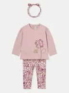 Komplety dla niemowląt - Mayoral Komplet bluzka i legginsy 2711 Różowy Regular Fit - miniaturka - grafika 1