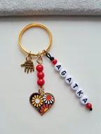 Breloki - Złoty Brelok Breloczek Napis Kolorowe Serce Imię - miniaturka - grafika 1