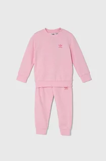 Dresy i komplety dla dziewczynek - adidas Originals dres dziecięcy kolor różowy - grafika 1