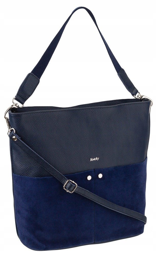 Prostokątna, duża torba shopper ze skóry naturalnej Rovicky