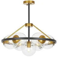 Lampy sufitowe - NOWOCZESNA LAMPA WISZĄCA CZARNO-MOSIĘŻNA DONZANO W7 PRO - miniaturka - grafika 1