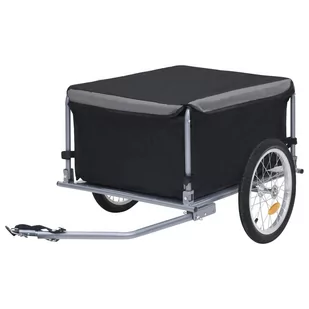 VidaXL Lumarko Transportowa przyczepa rowerowa, czarno-szara, 65 kg 92590 VidaXL - Przyczepki rowerowe - miniaturka - grafika 1