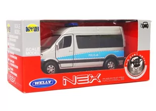 Mercedes Sprinter 1:34 Policja srebrny WELLY - Samochody i pojazdy dla dzieci - miniaturka - grafika 2