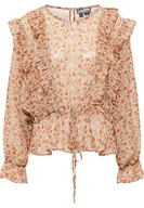 Bluzki damskie - DreiMaster bluzka z długim rękawem damska 37323967, Beżowy, wielokolorowy, XS - miniaturka - grafika 1