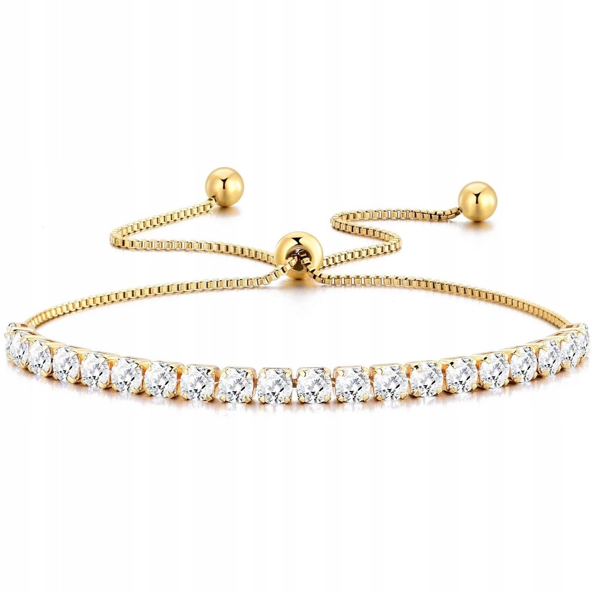 ZŁOTA BRANSOLETKA DAMSKA REGULOWANA STAL CHIRURGICZNA SZLACHETNA 316L